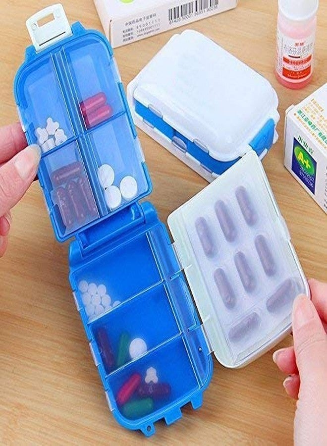WENGTY Pill Medicine Organizer Storage Box with 8 Compartments Moisture Proof, BPA free Straw Material, Ideal for Travel, Pocket, Purse, Daily Pill Case, Portable Medicine Vitamin Holder Container - Image 1